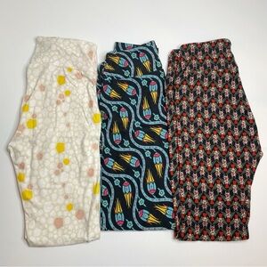 LuLaRoe Leggings OS One Size Grey Pebbles Black Snake Flowers Beetles
